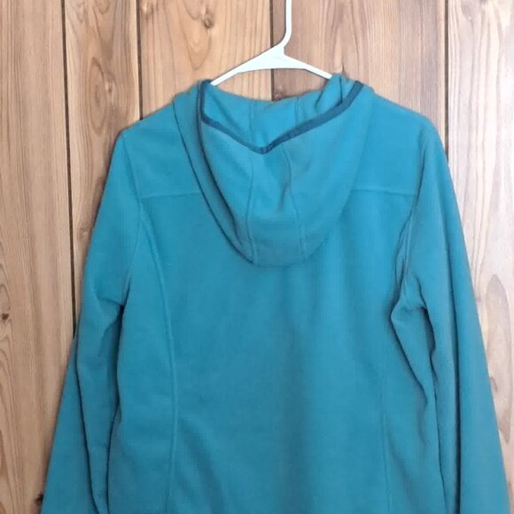 LANDS' END MEDIUM 10-12  Blue Fleece Hoodie Tunic - Picture 4 of 13